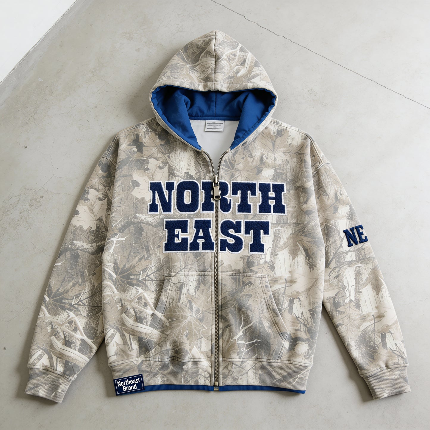Can't See You, Blue - Camo Zip-Up Hoodie